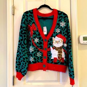 33 Degrees Cat-Inspired Christmas Cardigan Sweater
